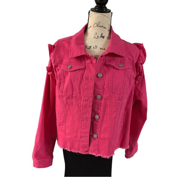 Est. 1946 Denim Ruffle Jacket Sz. XL - Picture 2 of 11